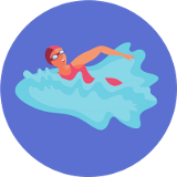 A person swimming.