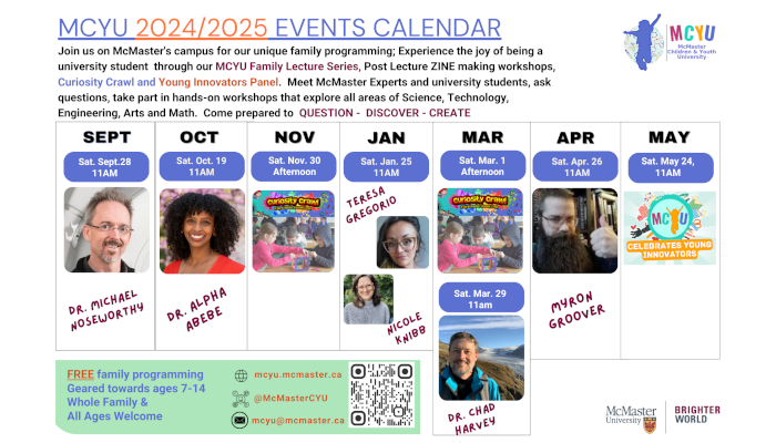 MCYU 2024/2025 Events Calendar thumbnail.